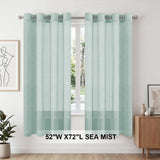 H.Versailtex 2 Panels Natural Linen Blended Semi-Sheer Curtains Privacy Assured with Nickel Grommet