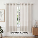 H.Versailtex 2 Panels Natural Linen Blended Semi-Sheer Curtains Privacy Assured with Nickel Grommet