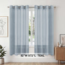 H.Versailtex 2 Panels Natural Linen Blended Semi-Sheer Curtains Privacy Assured with Nickel Grommet