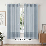 H.Versailtex 2 Panels Natural Linen Blended Semi-Sheer Curtains Privacy Assured with Nickel Grommet