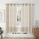 H.Versailtex 2 Panels Natural Linen Blended Semi-Sheer Curtains Privacy Assured with Nickel Grommet