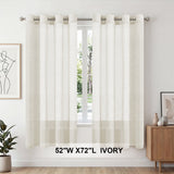 H.Versailtex 2 Panels Natural Linen Blended Semi-Sheer Curtains Privacy Assured with Nickel Grommet