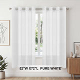 H.Versailtex 2 Panels Natural Linen Blended Semi-Sheer Curtains Privacy Assured with Nickel Grommet