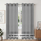 H.Versailtex 2 Panels Natural Linen Blended Semi-Sheer Curtains Privacy Assured with Nickel Grommet