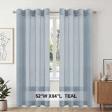 H.Versailtex 2 Panels Natural Linen Blended Semi-Sheer Curtains Privacy Assured with Nickel Grommet