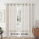 H.Versailtex 2 Panels Natural Linen Blended Semi-Sheer Curtains Privacy Assured with Nickel Grommet