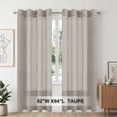 H.Versailtex 2 Panels Natural Linen Blended Semi-Sheer Curtains Privacy Assured with Nickel Grommet
