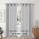 H.Versailtex 2 Panels Natural Linen Blended Semi-Sheer Curtains Privacy Assured with Nickel Grommet