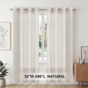 H.Versailtex 2 Panels Natural Linen Blended Semi-Sheer Curtains Privacy Assured with Nickel Grommet