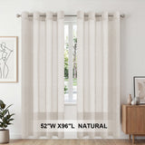 H.Versailtex 2 Panels Natural Linen Blended Semi-Sheer Curtains Privacy Assured with Nickel Grommet