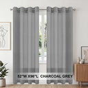 H.Versailtex 2 Panels Natural Linen Blended Semi-Sheer Curtains Privacy Assured with Nickel Grommet