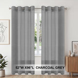 H.Versailtex 2 Panels Natural Linen Blended Semi-Sheer Curtains Privacy Assured with Nickel Grommet