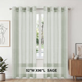 H.Versailtex 2 Panels Natural Linen Blended Semi-Sheer Curtains Privacy Assured with Nickel Grommet