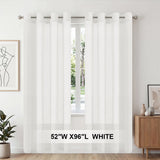 H.Versailtex 2 Panels Natural Linen Blended Semi-Sheer Curtains Privacy Assured with Nickel Grommet