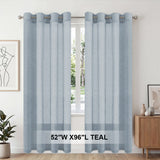 H.Versailtex 2 Panels Natural Linen Blended Semi-Sheer Curtains Privacy Assured with Nickel Grommet