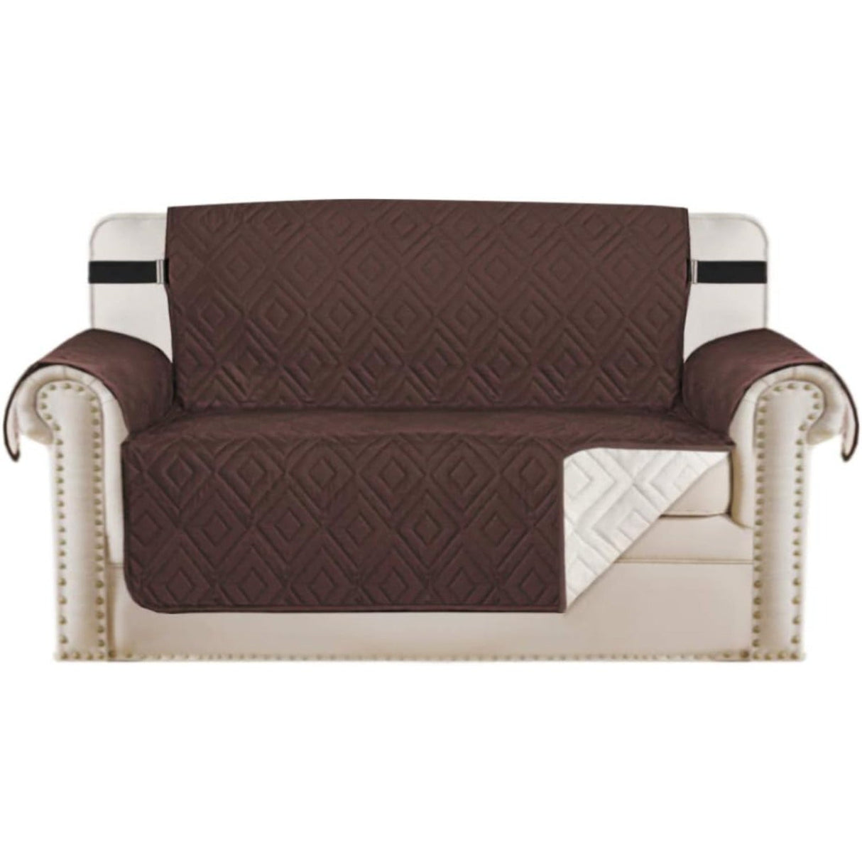 H.Versailtex Reversible Furniture Protector Anti-Slip Water Resistant 2" Elastic Straps Couch Covers