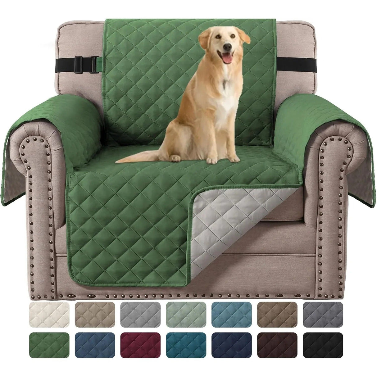 H.Versailtex Reversible Sofa Covers Water Repellent Chair Slipcover for Dogs Pets Furniture Protector