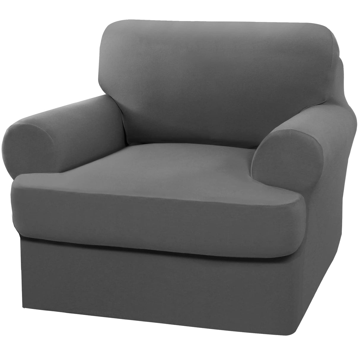 PrimeBeau 2 Pieces T Cushion Sofa Slipcovers Couch Cover for 1 Cushion Couch Non Slip Super Stretch Soft Washable Furniture Protector with 1 Individual T Cushion Cover