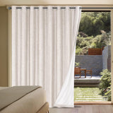 H.Versailtex 1 Panel Durable Thick Textured Linen Look Blackout Patio Door Grommet Curtain