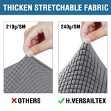 H.VERSAILTEX 4 Piece Stretch Sofa Covers for 3 Cushion Couch Covers for Living Room Furniture Slipcovers (Base Cover Plus 3 Seat Cushion Covers) Upgraded Thicker Jacquard Fabric (Sofa, Grey)