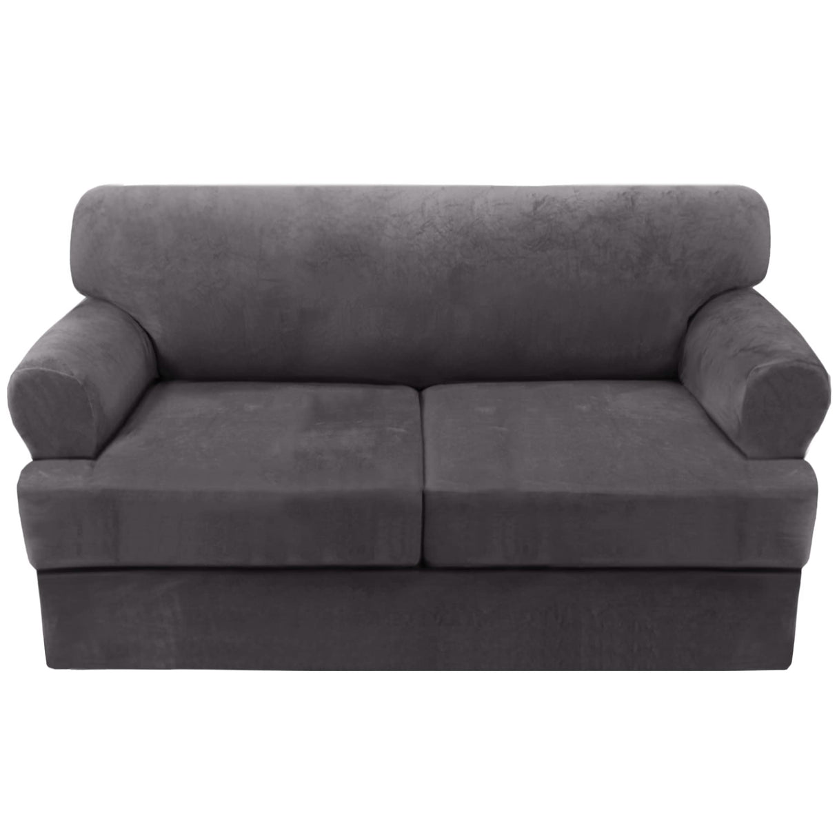 PrimeBeau Sofa Cover 3 Pieces T Cushion Loveseat Slipcovers Thick Velvet Couch Cover Furniture Protector Stretch T Cushion Sofa Covers for 2 Cushion Couch with 2 T Cushion Covers Washable