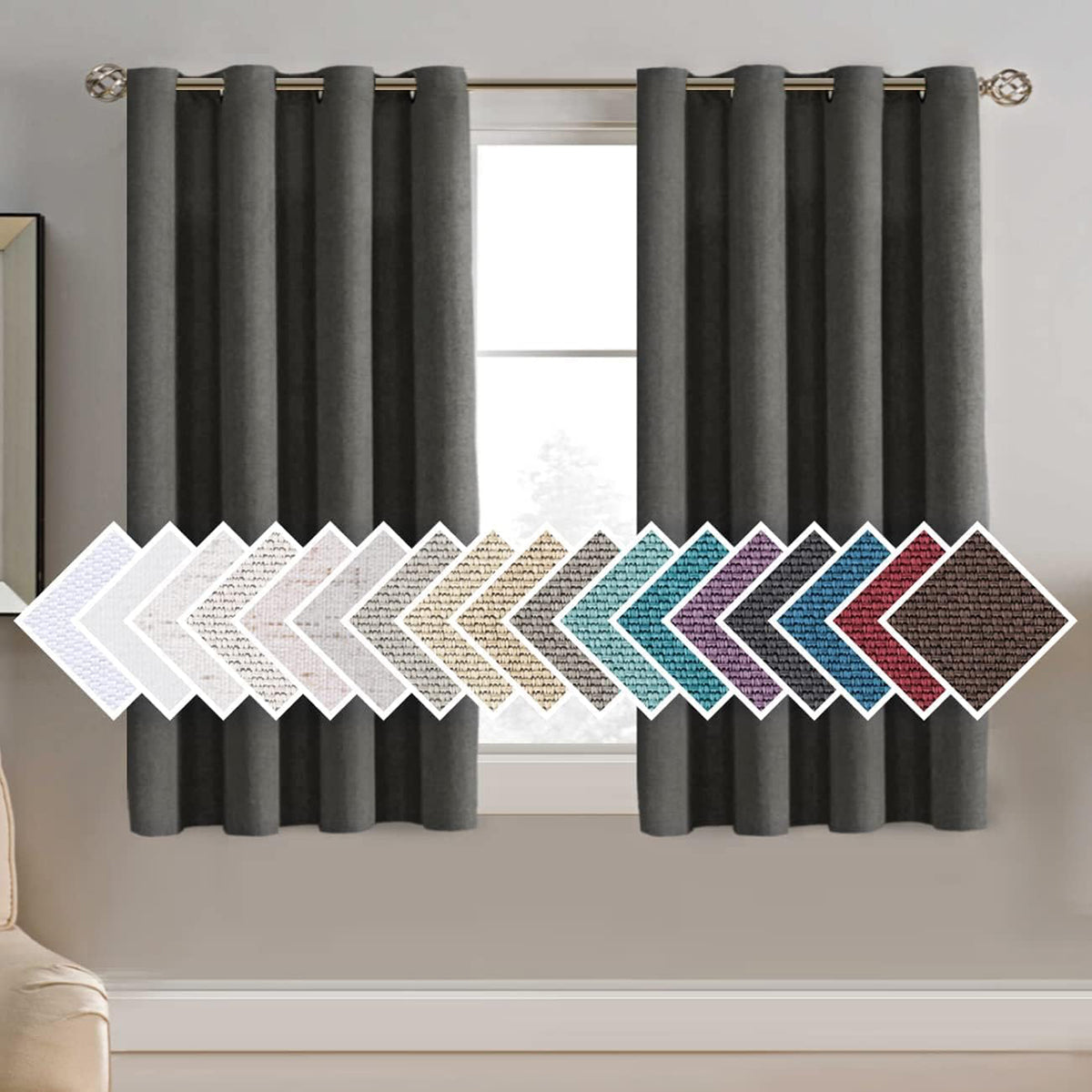 H.Versailtex 1 Panel Linen Blackout Thermal Insulated Grommet Curtain