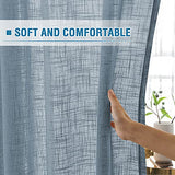 PrimeBeau Natural Linen Blended Grommet Curtains 2 Panel Sets