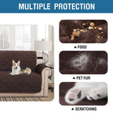 H.VERSAILTEX Thick Velvet Quilted Recliner Covers for Recliner Chair Covers Reclining Chair Slipcover Recliner Couch Cover with Non Slip Backing and Wider Elastic Strap (Oversaized Recliner, Brown)