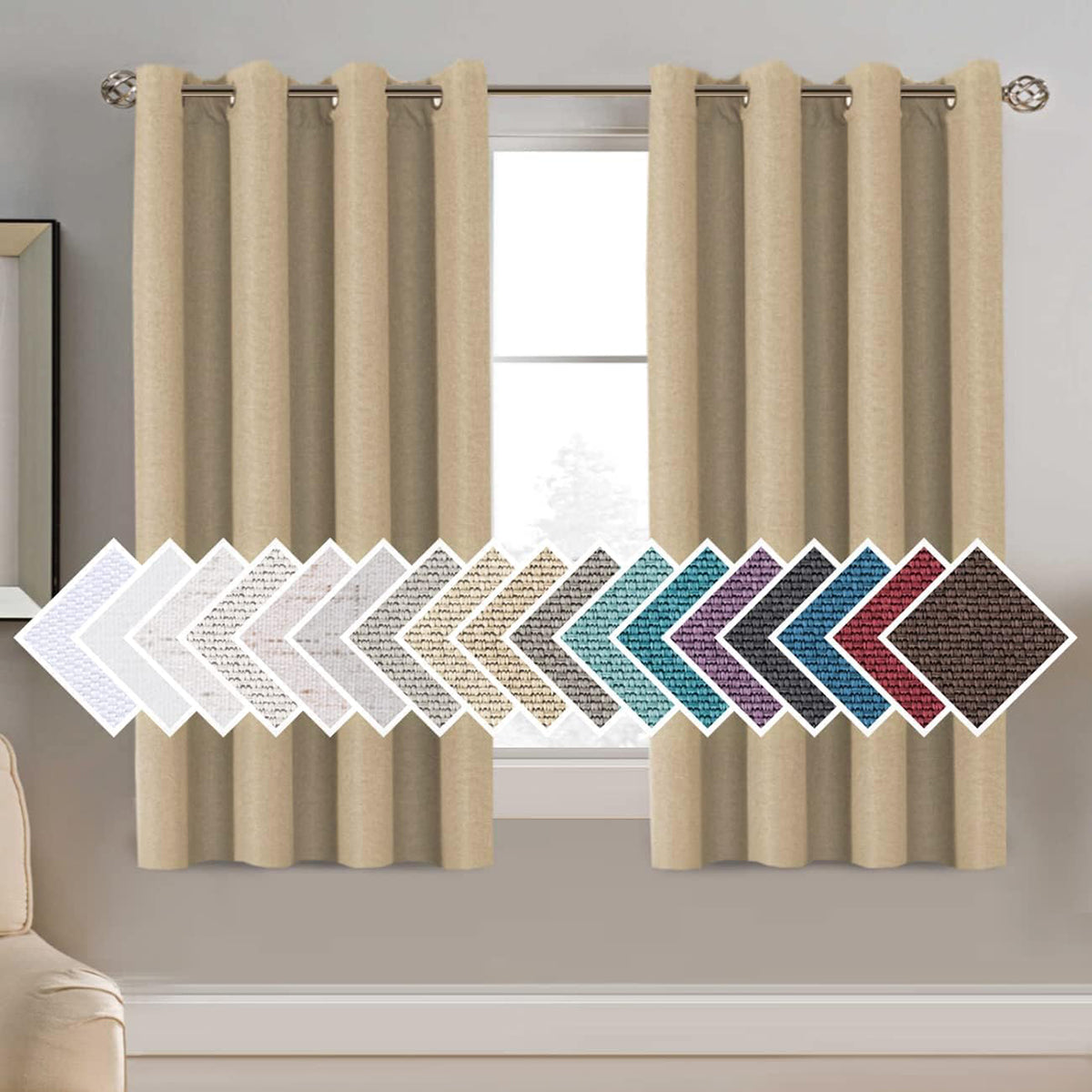 H.Versailtex 1 Panel Linen Blackout Thermal Insulated Grommet Curtain
