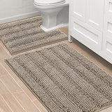 PrimeBeau U Sharp Stripe Bath Rug Contour Set