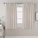 H.Versailtex Natural Linen Tab Top Curtains Semi Sheer Curtains