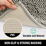 PrimeBeau Luxury Chenille Bath Mat (1 Piece with PVC Back) - Extra Soft, Absorbent, Non-Slip, Quick Dry, Washable