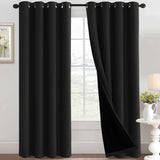 H.Versailtex Blackout Curtains for Bedroom with Black Liner 1 Panel