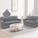 PrimeBeau Couch Cover Sets for Sofa Plus Loveseat, Stretch 4 Piece Sofa Covers for 3 Cushion Couch/3 Piece Loveseat Covers for 2 Cushion Couch with Thicker Jacquard Fabric(Total 7 Pieces)