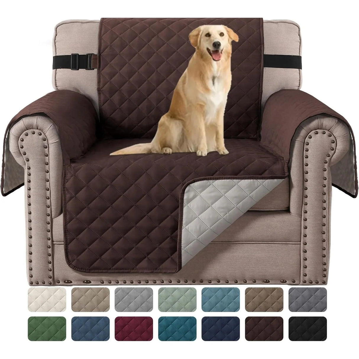 H.Versailtex Reversible Sofa Covers Water Repellent Chair Slipcover for Dogs Pets Furniture Protector