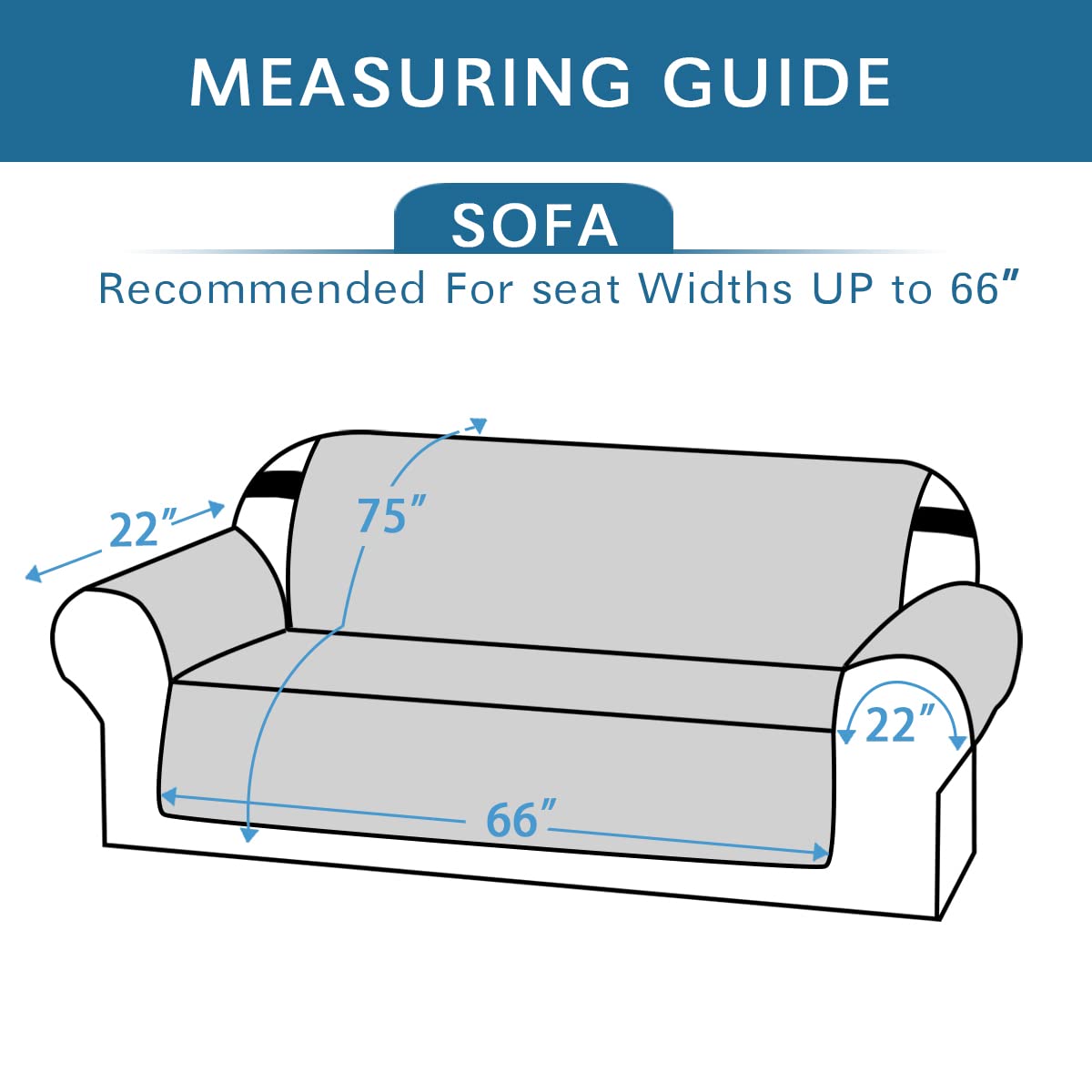 PrimeBeau Reversible Sofa & Oversize Sofa Cover Furniture Protector Anti-Slip Water Resistant 2 Inch Wide Elastic Straps Couch Covers