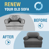PrimeBeau 2 Pieces T Cushion Sofa Slipcovers Couch Cover for 1 Cushion Couch Non Slip Super Stretch Soft Washable Furniture Protector with 1 Individual T Cushion Cover