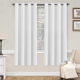PrimeBeau Blackout Grommet Solid Color Curtain Set of 2 Panels, W52" Short