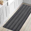 H.Versailtex 1 Piece Extra Thick Chenille Striped Pattern Shaggy Bath Rugs