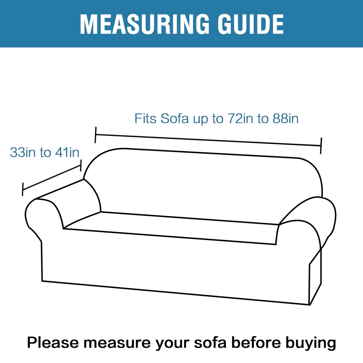PrimeBeau 2023 Version Sofa Cover 1-Piece Stretch Couch Covers for 3 and 4 Cushions Couch Sofa Cover Spandex Non Slip Soft Form Fit Furniture Protector with Elastic Bottom