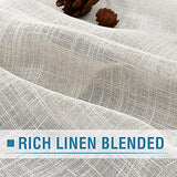 PrimeBeau Natural Linen Blended Grommet Curtains 2 Panel Sets