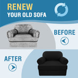 PrimeBeau 2 Pieces T Cushion Sofa Slipcovers Couch Cover for 1 Cushion Couch Non Slip Super Stretch Soft Washable Furniture Protector with 1 Individual T Cushion Cover
