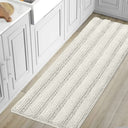 H.Versailtex 1 Piece Extra Thick Chenille Striped Pattern Shaggy Bath Rugs