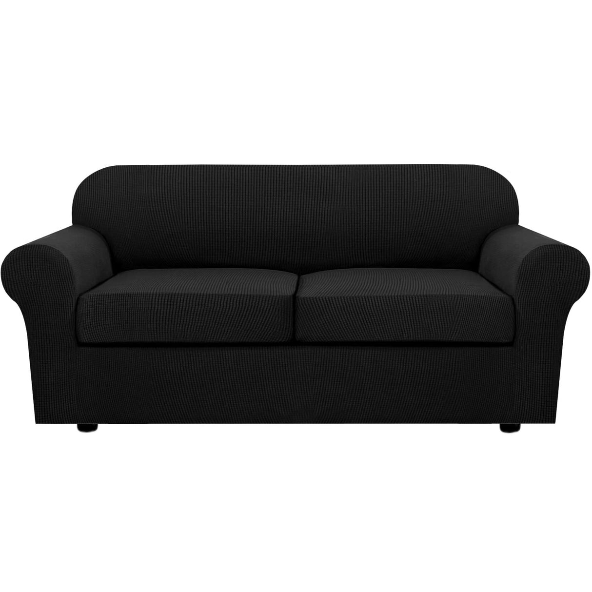 PrimeBeau Thicker Jacquard Fabric 3 Pieces Loveseat & Oversize Loveseat Covers for 2 Cushion Sofa Couch Slipcovers (Base Cover Plus 2 Seat Cushion Covers)
