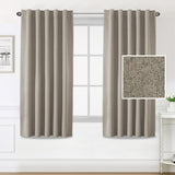 PrimeBeau 100% Blackout Faux Linen Look Curtains, Set of 2 Panels