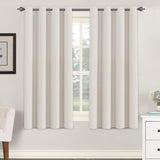 PrimeBeau Blackout Grommet Solid Color Curtain Set of 2 Panels, W52" Short