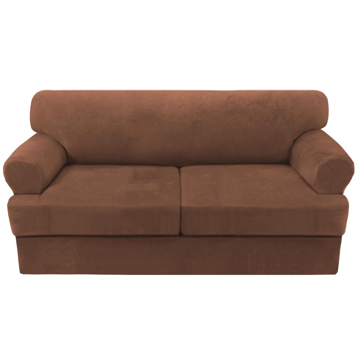 PrimeBeau Sofa Cover 3 Pieces T Cushion Loveseat Slipcovers Thick Velvet Couch Cover Furniture Protector Stretch T Cushion Sofa Covers for 2 Cushion Couch with 2 T Cushion Covers Washable