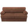 PrimeBeau Sofa Cover 3 Pieces T Cushion Loveseat Slipcovers Thick Velvet Couch Cover Furniture Protector Stretch T Cushion Sofa Covers for 2 Cushion Couch with 2 T Cushion Covers Washable