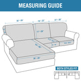 PrimeBeau 2024 New Sectional Couch Covers 6 Pieces Stretch Sofa Cover for Sectional Sofa Set Separate L Shaped Couch Cover for Both Left/Right Couch (Seat and Back: 1 Chaise for Loveseat)
