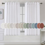 H.Versailtex Natural Linen Tab Loop Pocket Semi Sheer Light Filtering Curtains